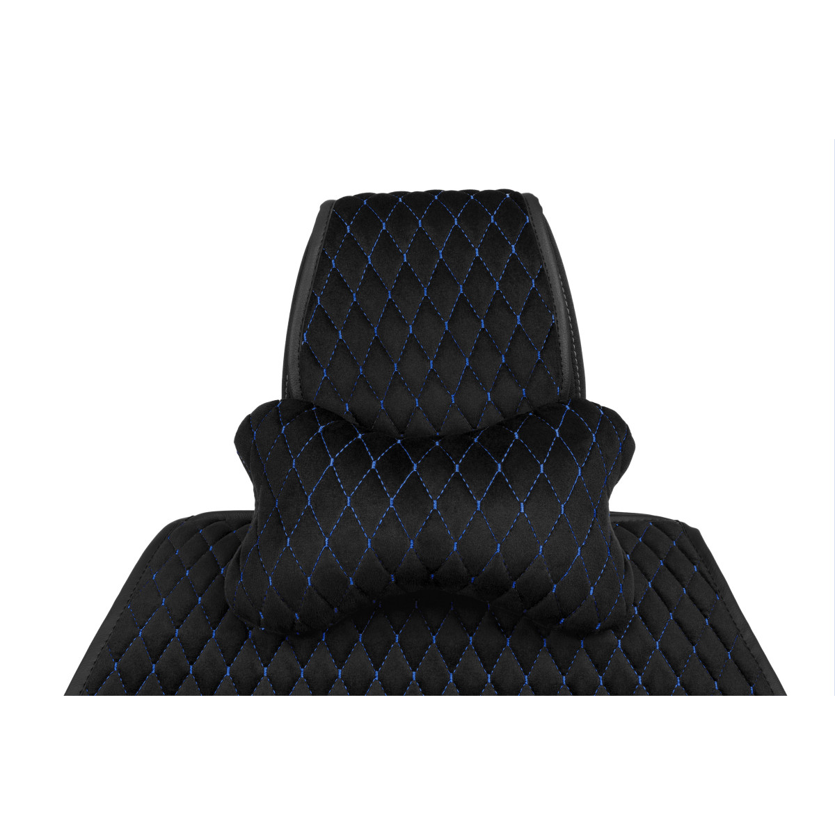 EVAtech Car Headrest Pillow 27x16 cm - black / blue stitches EVAtech Car Headrest Pillow 27x16 cm - black / blue stitches