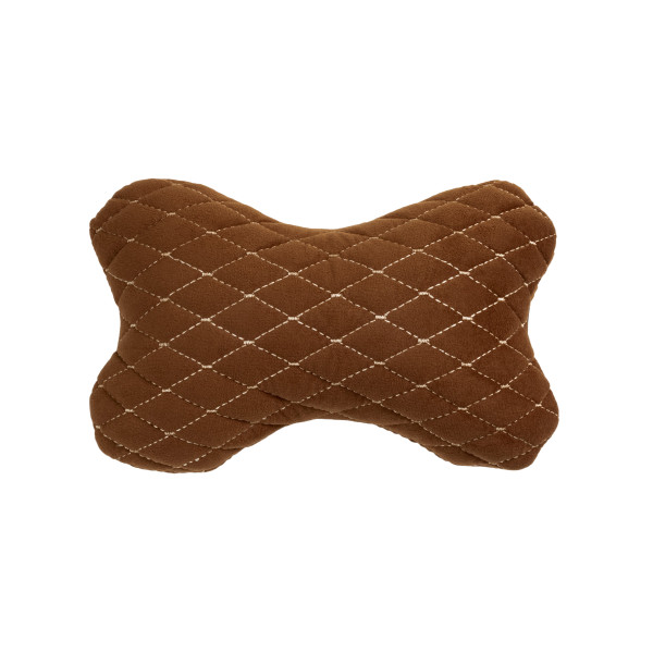 EVAtech Car Headrest Pillow 27x16 cm - brown / brown stitches
