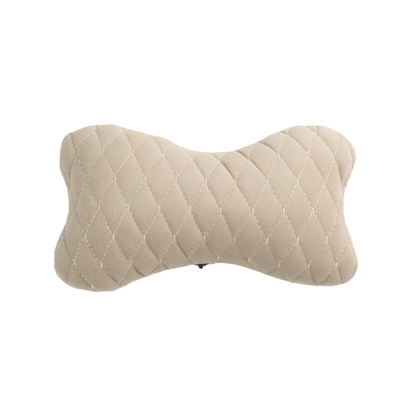 EVAtech Car Headrest Pillow 27x16 cm - beige / beige stitches