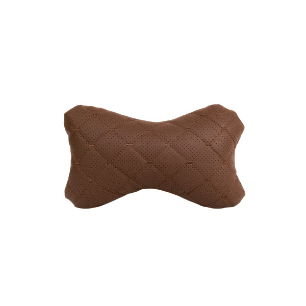 EVAtech ECO Car Headrest Pillow 27x16 cm - brown / brown stitches