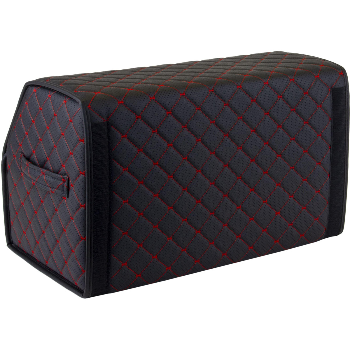 EVAtech Trunk Organizer ECO M 30x30x50 cm - black / black edges / red stitches / black interior EVAtech Trunk Organizer ECO M 30x30x50 cm - black / black edges / red stitches / black interior