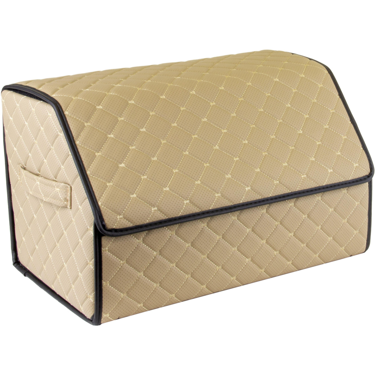 EVAtech Trunk Organizer EVAtech ECO M 30x30x50 cm - beige / black edges / beige stitches / black interior EVAtech Trunk Organizer EVAtech ECO M 30x30x50 cm - beige / black edges / beige stitches / black interior