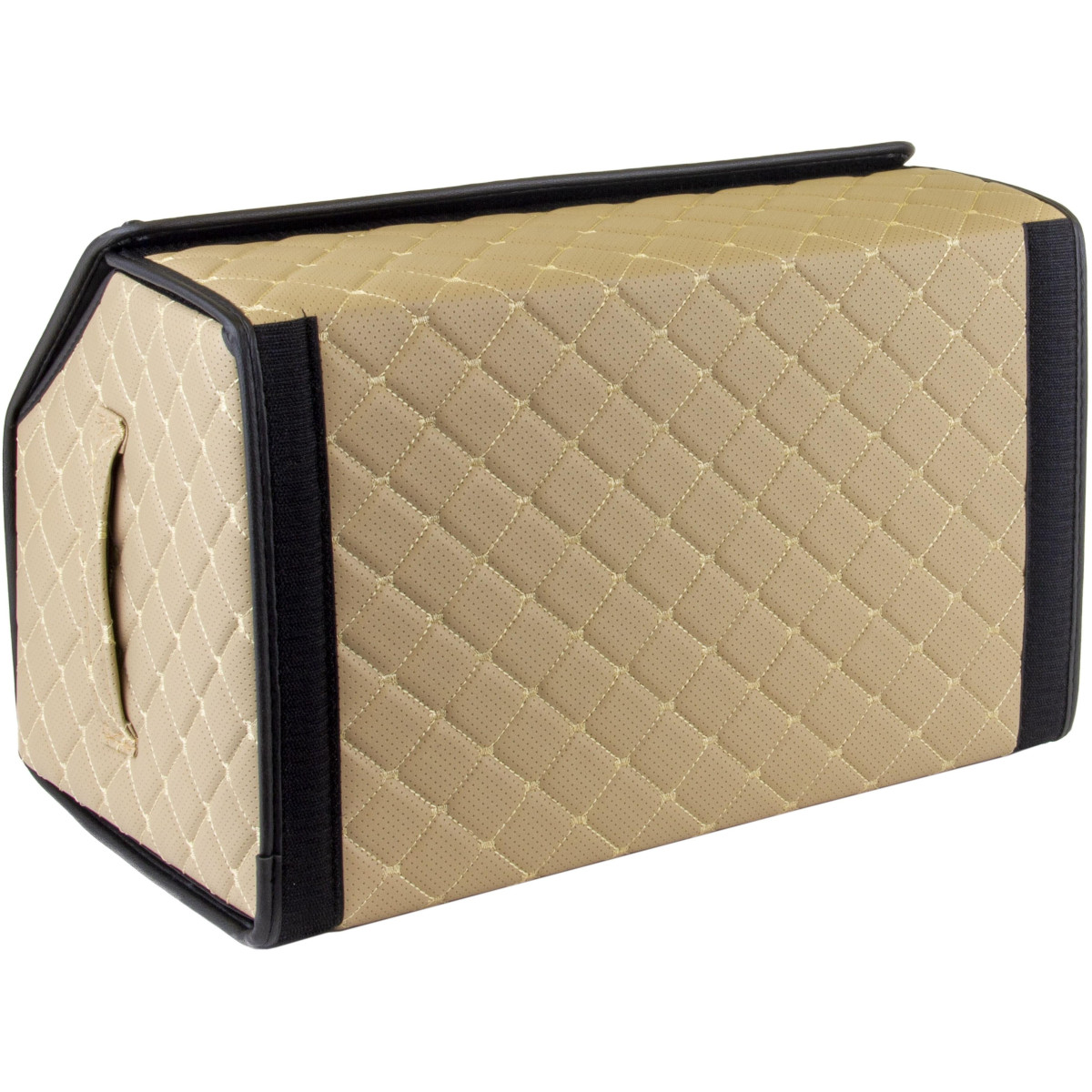 EVAtech Trunk Organizer EVAtech ECO M 30x30x50 cm - beige / black edges / beige stitches / black interior EVAtech Trunk Organizer EVAtech ECO M 30x30x50 cm - beige / black edges / beige stitches / black interior