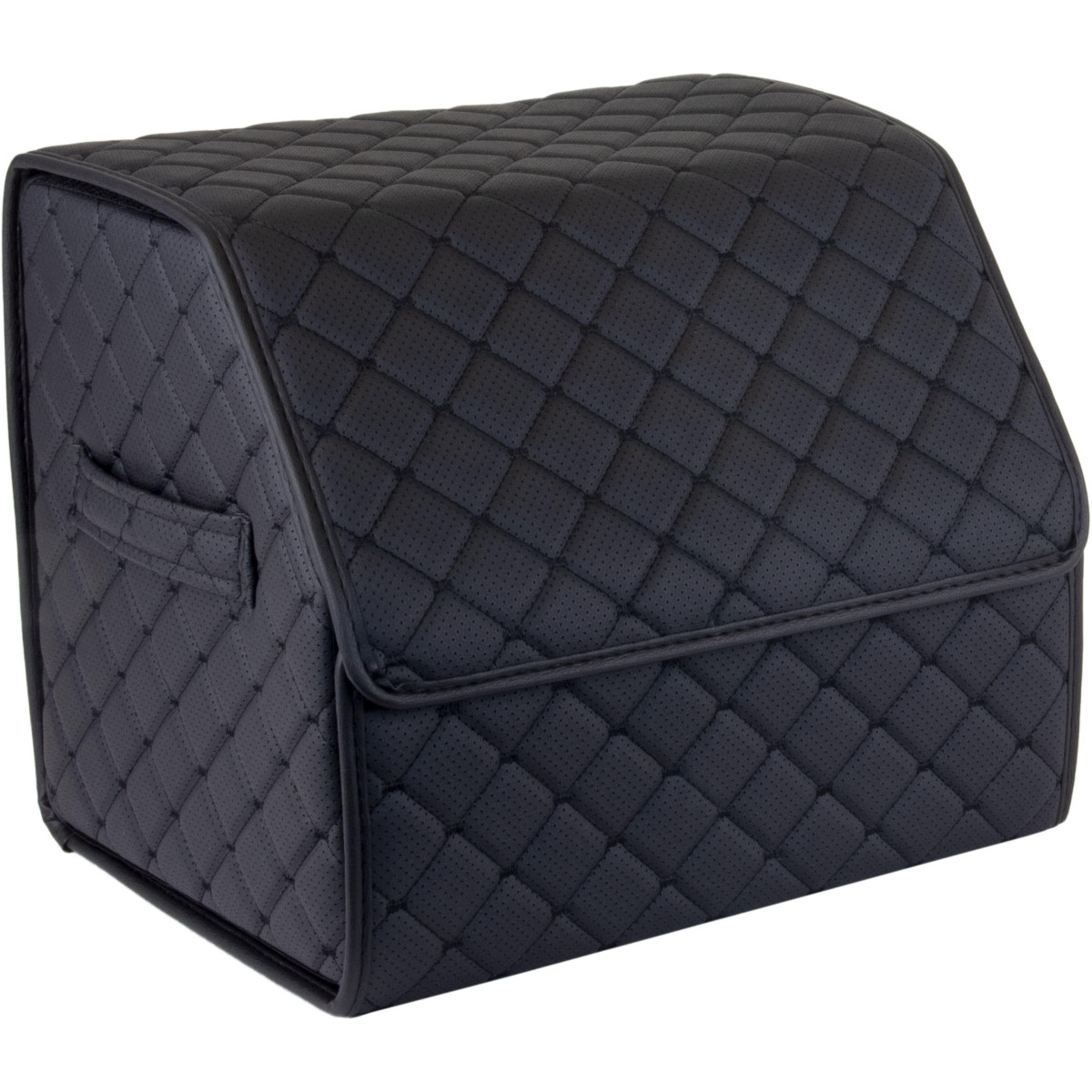 Bagažinės daiktadėžė EVAtech ECO S 30x30x35 cm - black / black edges / juodos siūlės / black interior
