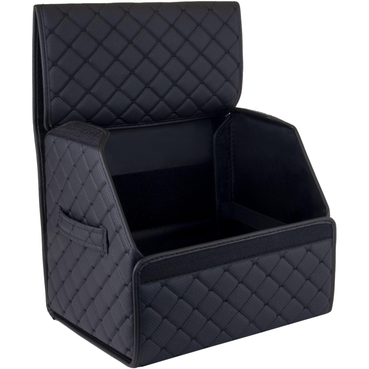 Bagažinės daiktadėžė EVAtech ECO S 30x30x35 cm - black / black edges / juodos siūlės / black interior