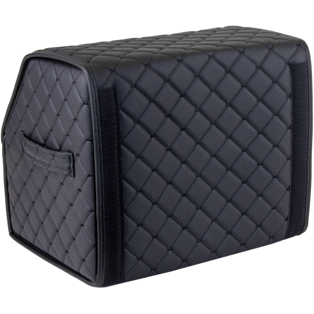 Bagažinės daiktadėžė EVAtech ECO S 30x30x35 cm - black / black edges / juodos siūlės / black interior