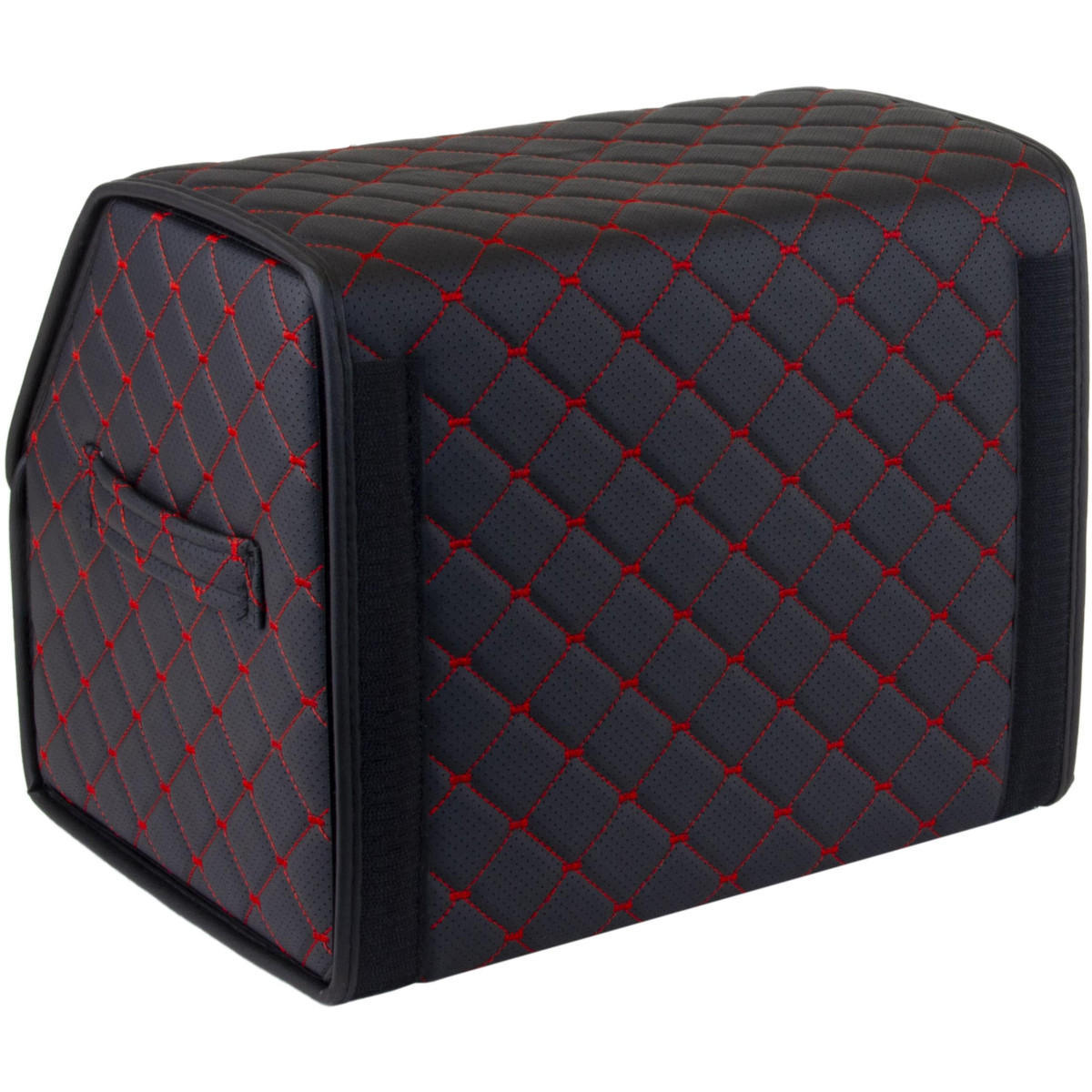 EVAtech Trunk Organizer ECO S 30x30x35 cm - black / black edges / red stitches / black interior