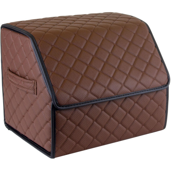 EVAtech Trunk Organizer ECO S 30x30x35 cm - brown / black edges / brown stitches / black interior