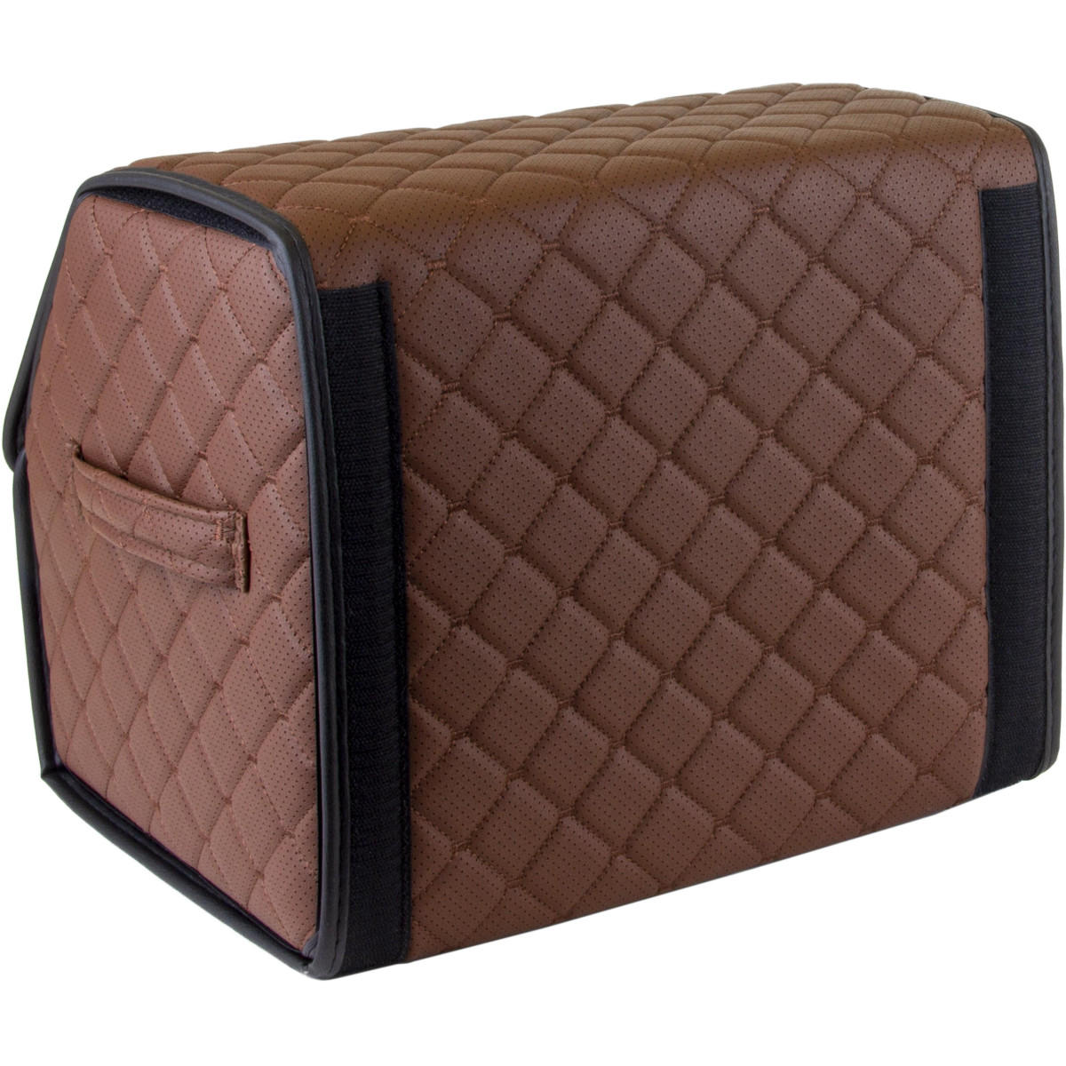 EVAtech Trunk Organizer ECO S 30x30x35 cm - brown / black edges / brown stitches / red interior