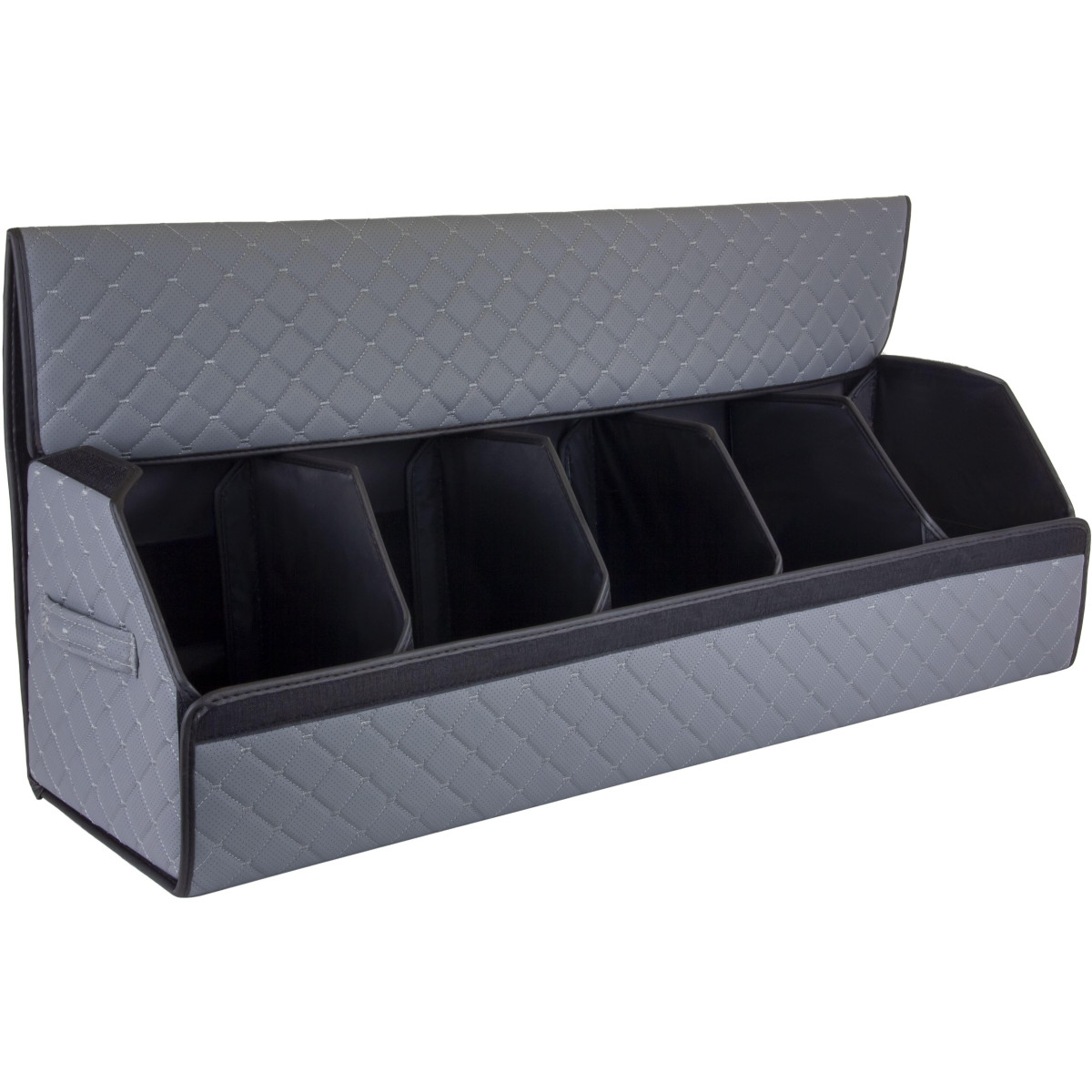 EVAtech Trunk Organizer ECO XXL 30x30x100 cm - grey / black edges / gray stitches / black interior