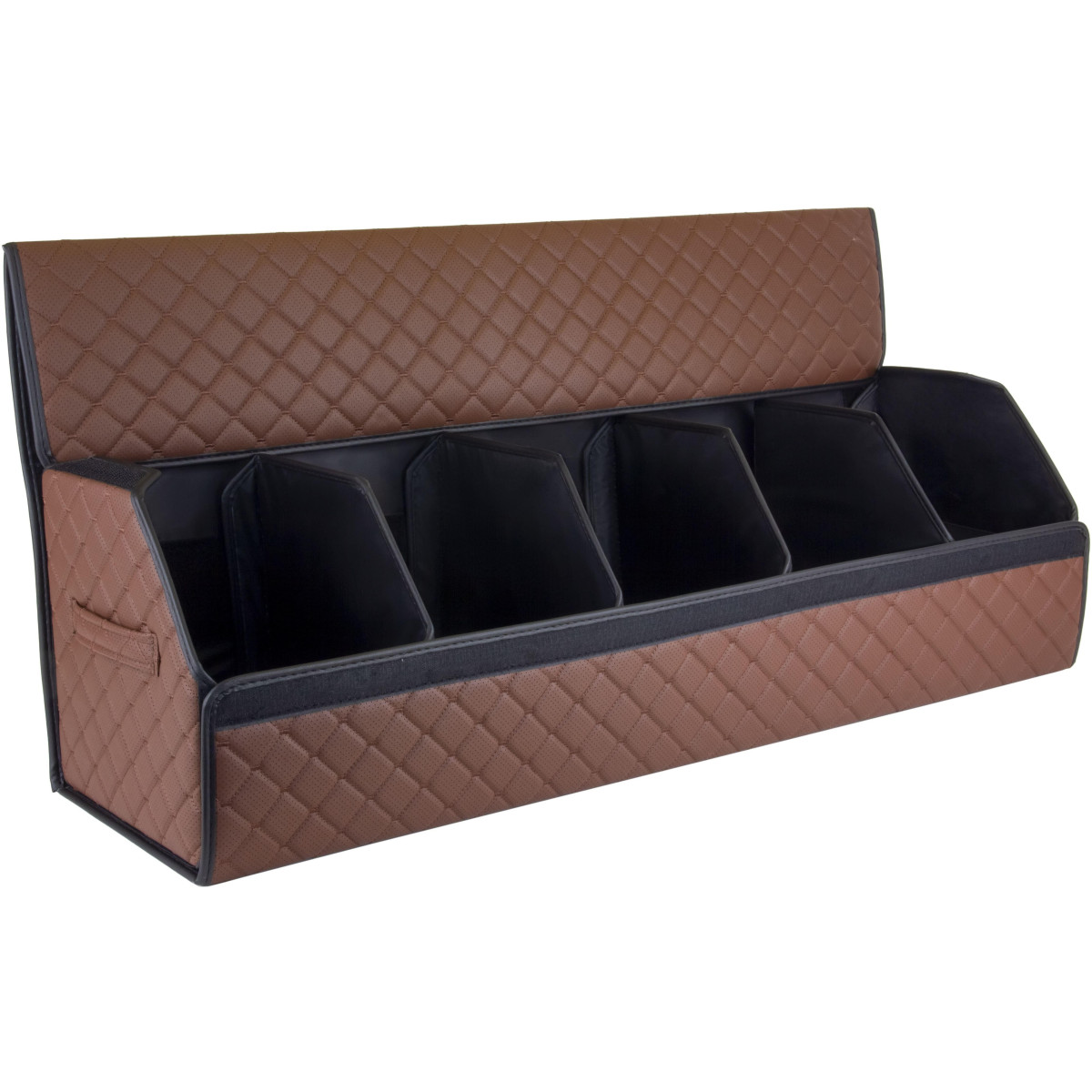 EVAtech Trunk Organizer ECO XXL 30x30x100 cm - brown / black edges / brown stitches / black interior