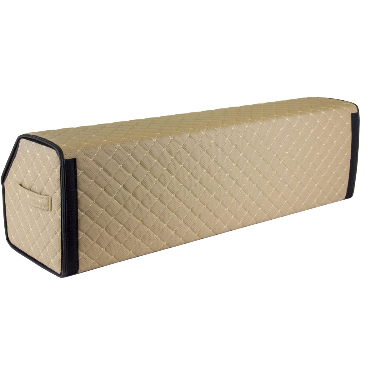 EVAtech Trunk Organizer ECO XXL 30x30x100 cm - beige / black edges / beige stitches / black interior