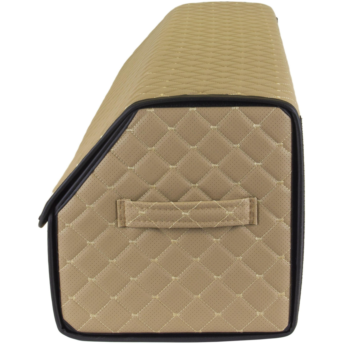 EVAtech Trunk Organizer ECO XXL 30x30x100 cm - beige / black edges / beige stitches / black interior