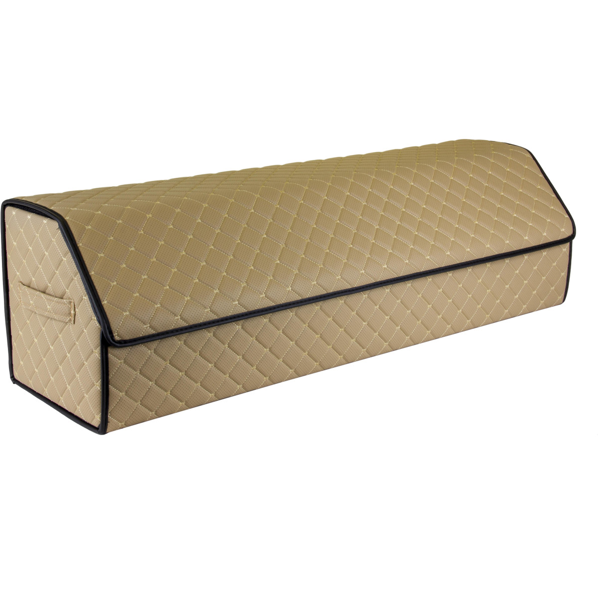 EVAtech Trunk Organizer ECO XXL 30x30x100 cm - beige / black edges / beige stitches / red interior