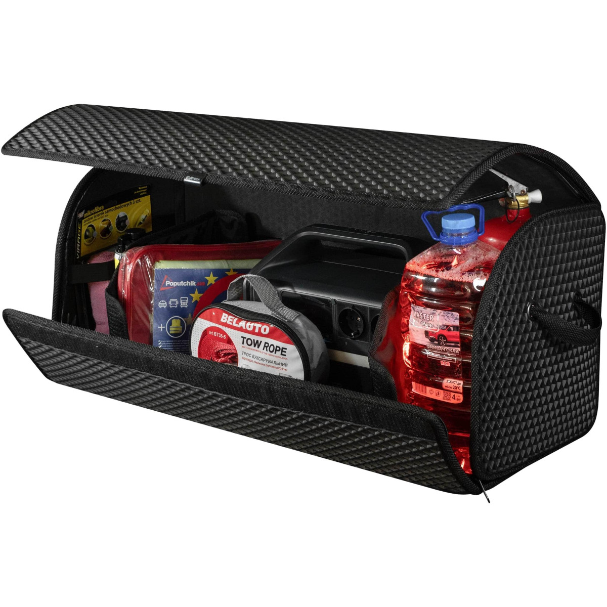 EVAtech Trunk Organizer PRO L 32x75x30 cm - black / black edges EVAtech Trunk Organizer PRO L 32x75x30 cm - black / black edges