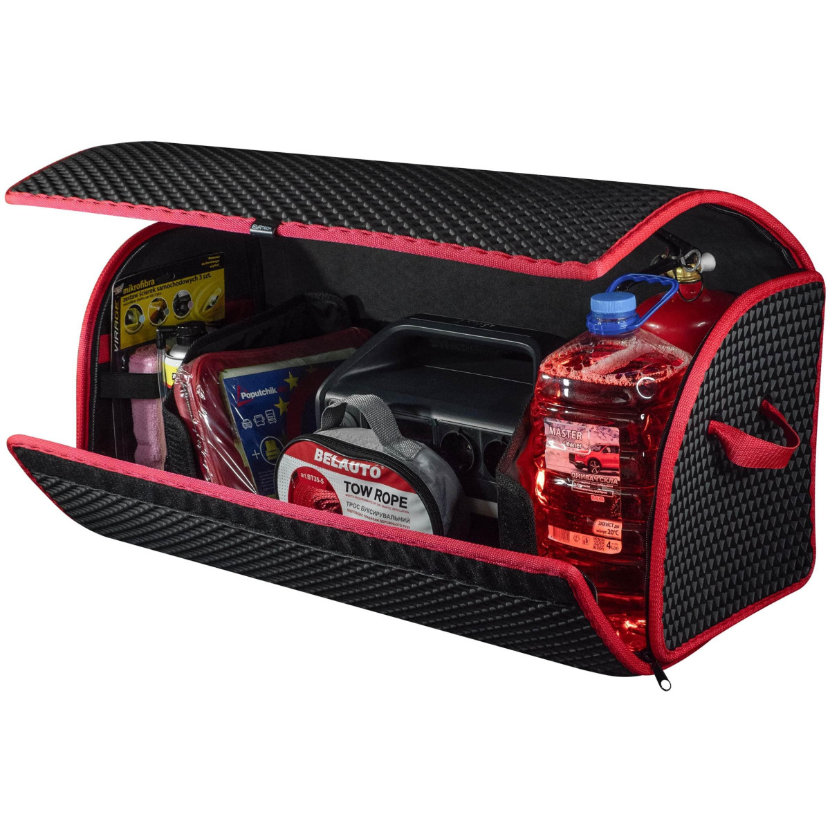 EVAtech Trunk Organizer PRO L 32x75x30 cm - black / red edges EVAtech Trunk Organizer PRO L 32x75x30 cm - black / red edges