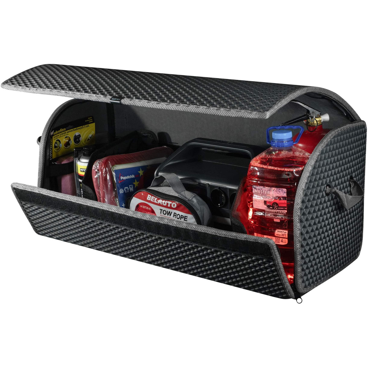 EVAtech Trunk Organizer PRO L 32x75x30 cm - grey / gray edges EVAtech Trunk Organizer PRO L 32x75x30 cm - grey / gray edges