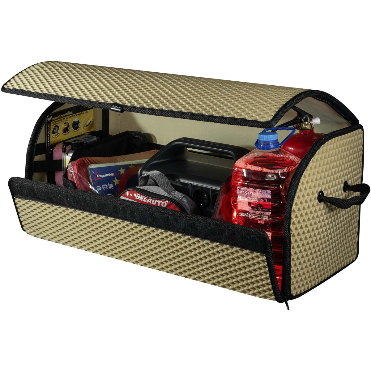 EVAtech Trunk Organizer PRO L 32x75x30 cm - beige / black edges EVAtech Trunk Organizer PRO L 32x75x30 cm - beige / black edges