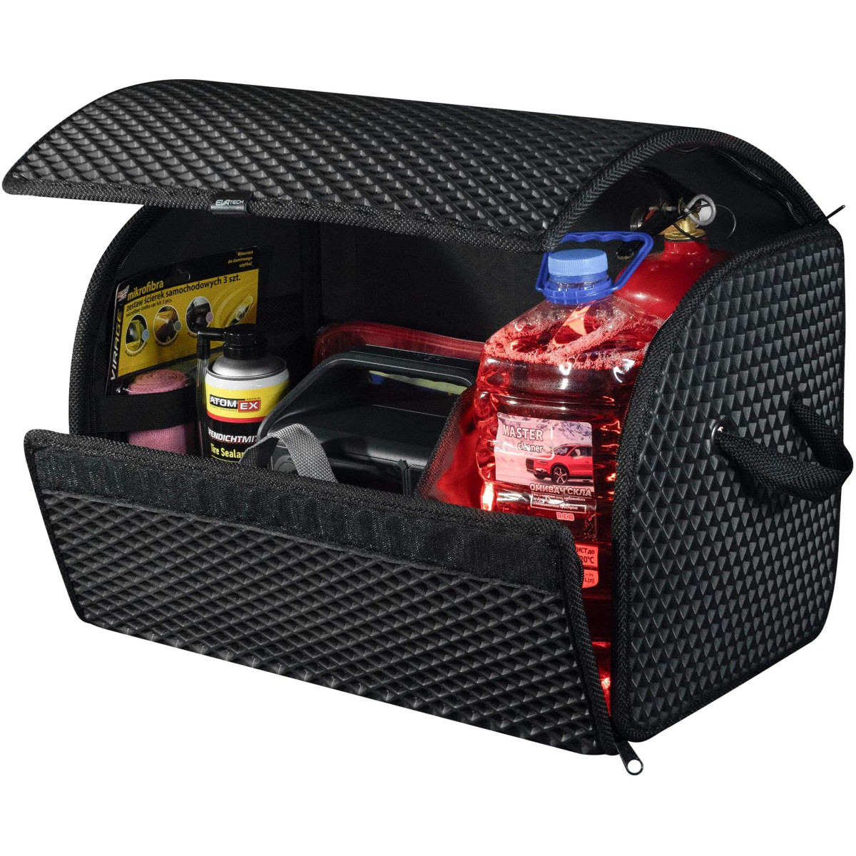 EVAtech Trunk Organizer PRO M 32x50x30 cm - black / black edges EVAtech Trunk Organizer PRO M 32x50x30 cm - black / black edges