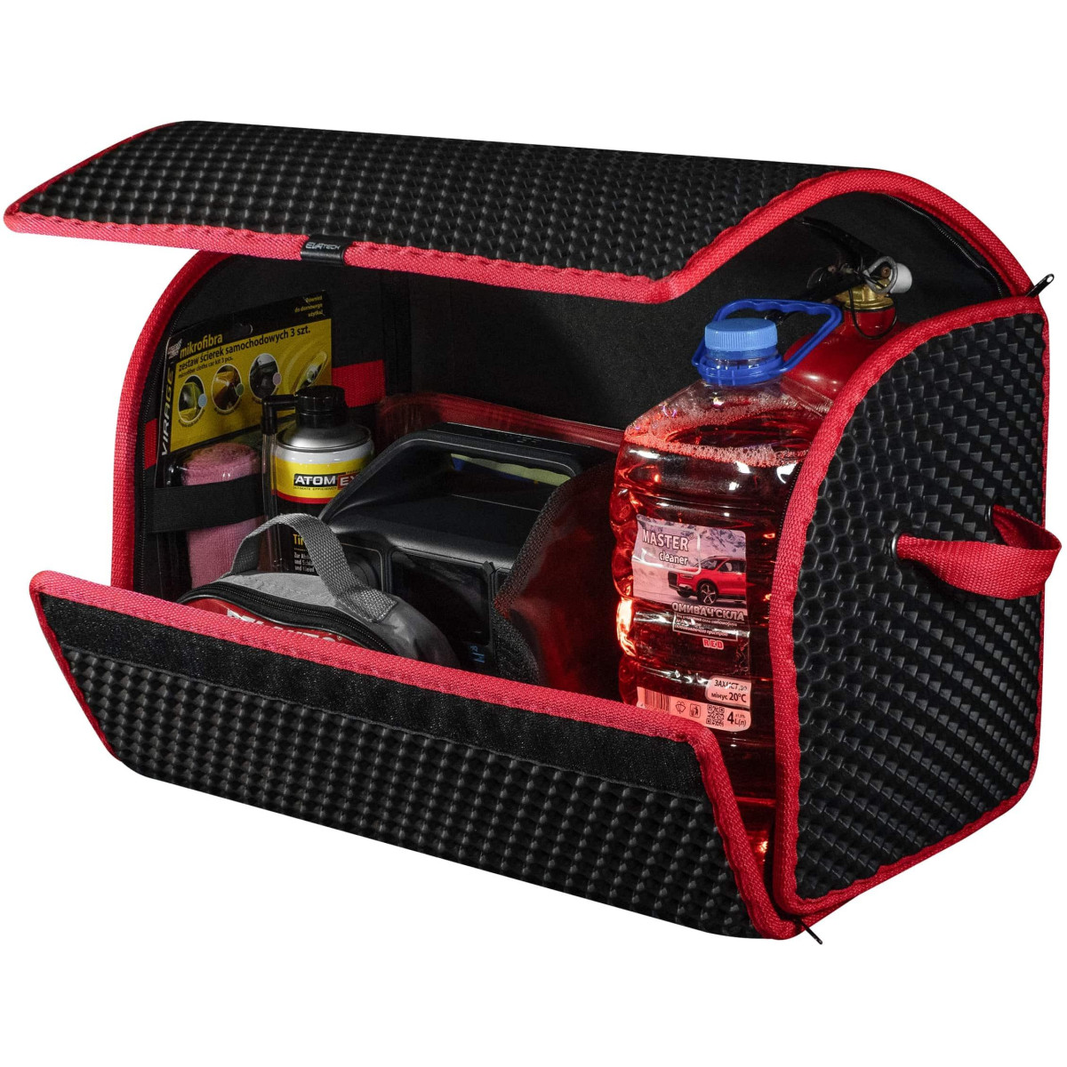 EVAtech Trunk Organizer PRO M 32x50x30 cm - black / red edges EVAtech Trunk Organizer PRO M 32x50x30 cm - black / red edges