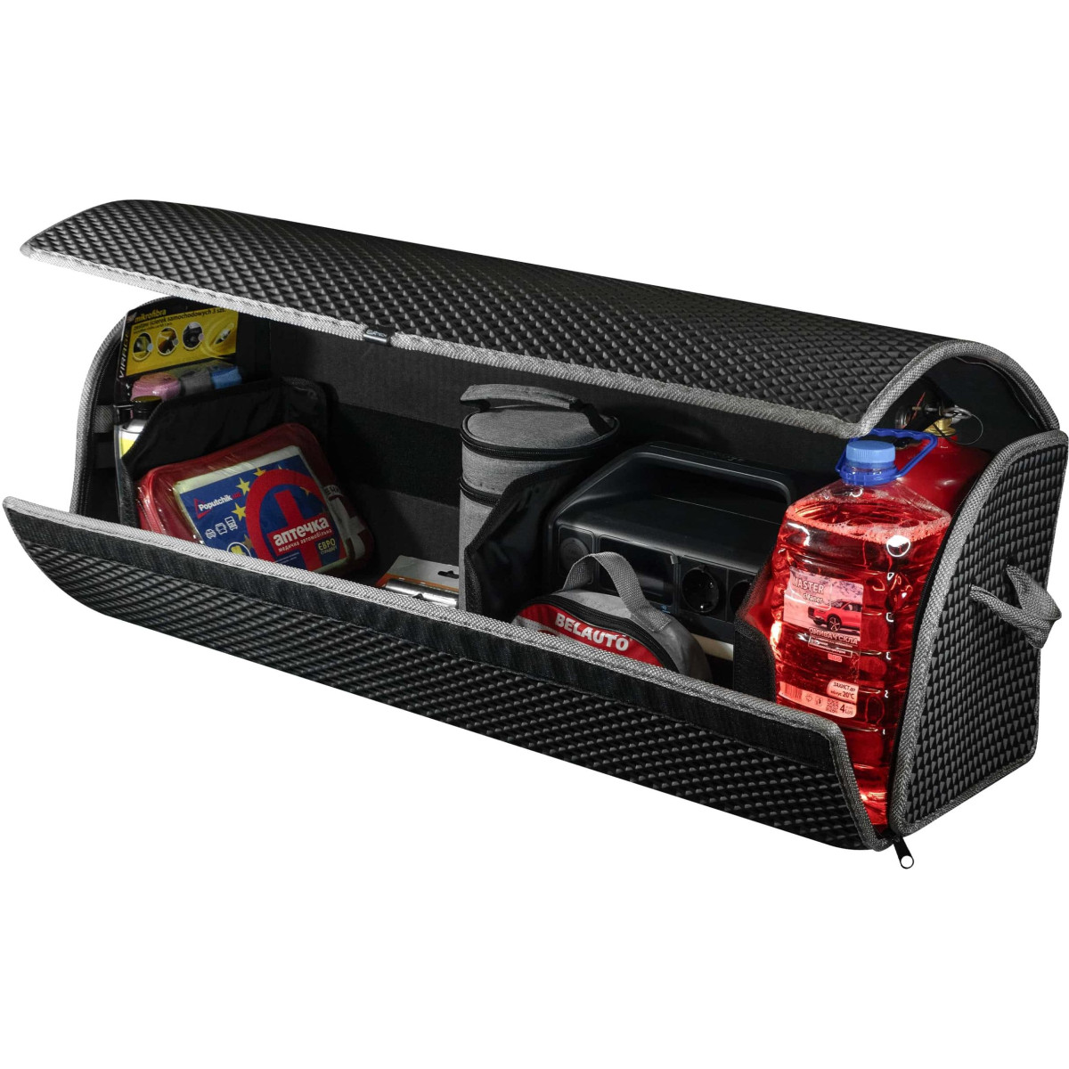 EVAtech Trunk Organizer PRO XL 32x100x30 cm - black / gray edges EVAtech Trunk Organizer PRO XL 32x100x30 cm - black / gray edges