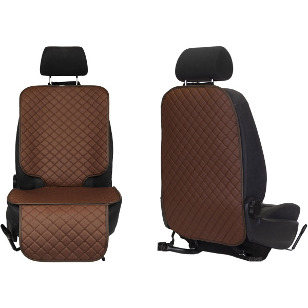 EVAtech ECO Car Seat Protector Set - brown / brown edges / brown stitches