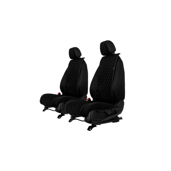 EVAtech Basic Seat Covers, 2 pcs - black / black edges / black stitches