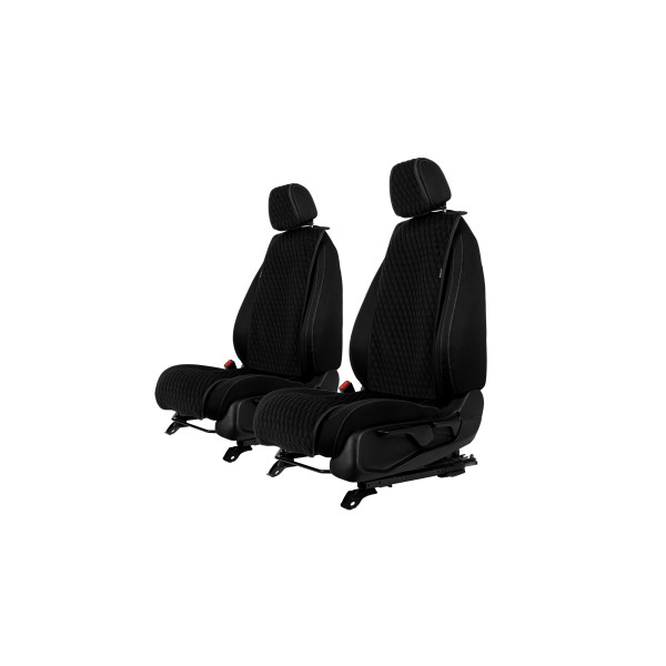 EVAtech Basic Seat Covers, 2 pcs - black / black edges / black stitches