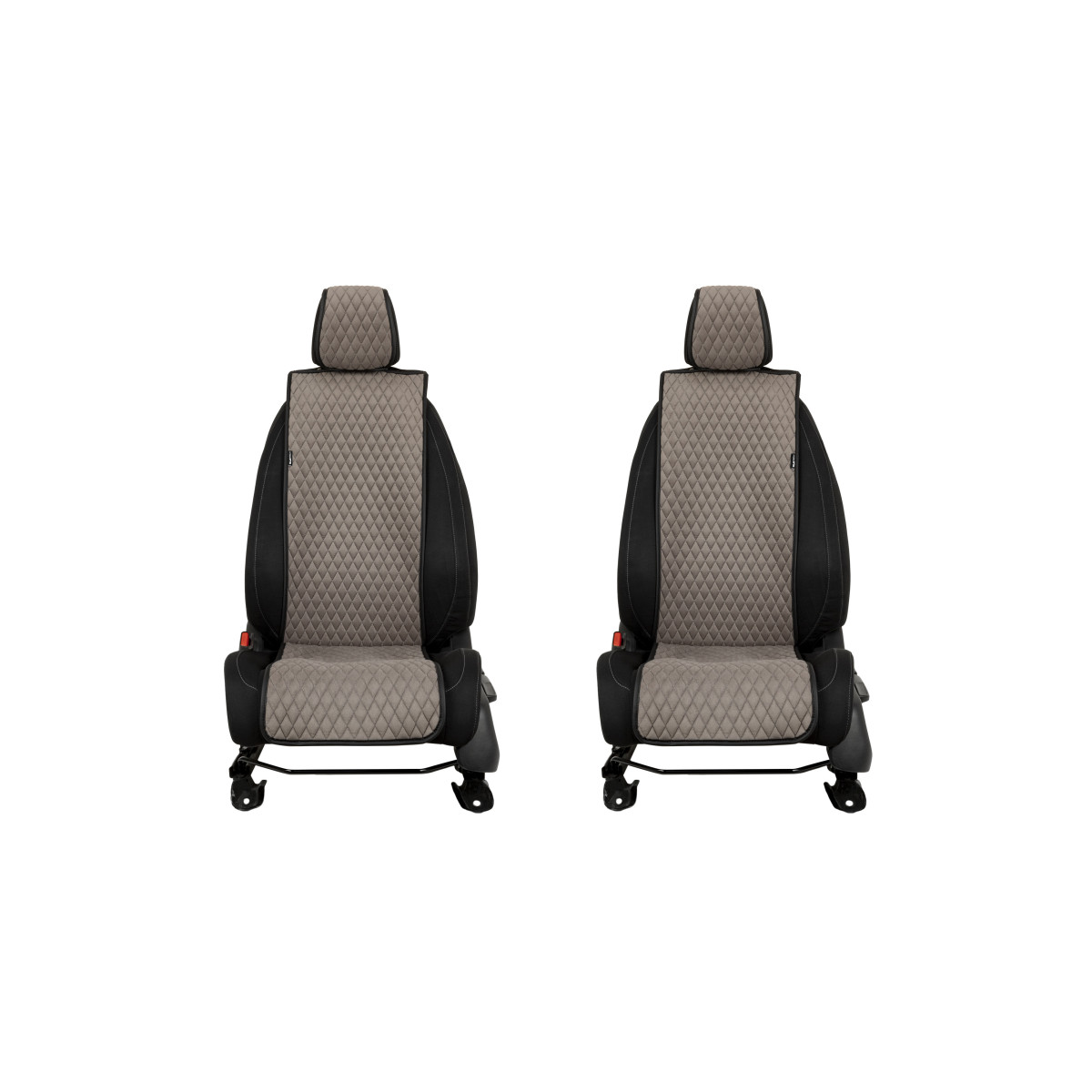 EVAtech Basic Seat Covers, 2 pcs - grey / black edges / gray stitches EVAtech Basic Seat Covers, 2 pcs - grey / black edges / gray stitches