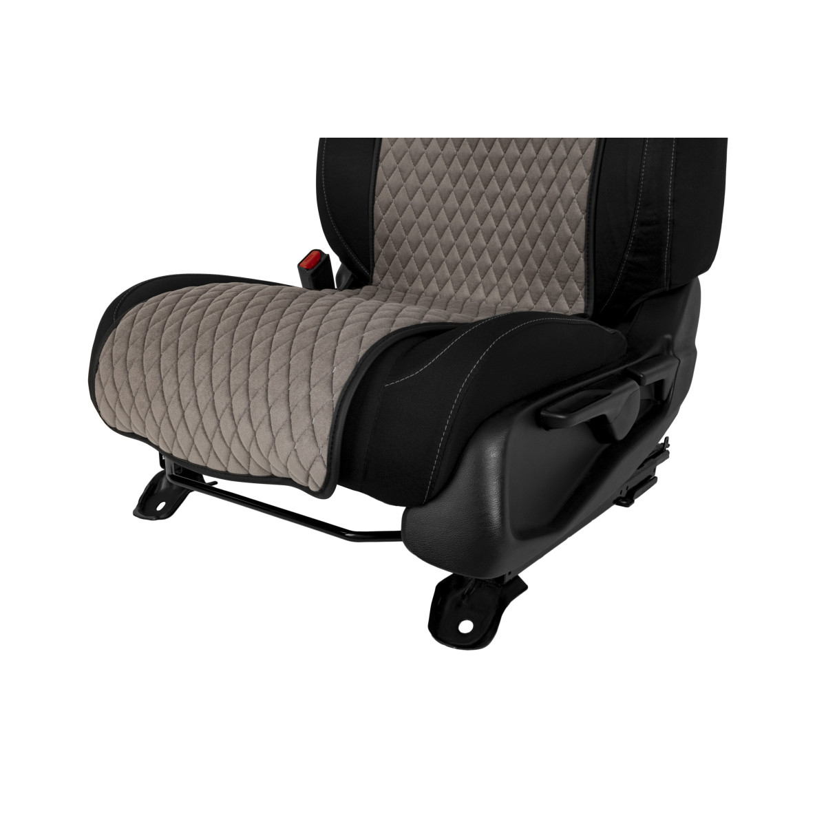 EVAtech Basic Seat Covers, 2 pcs - grey / black edges / gray stitches EVAtech Basic Seat Covers, 2 pcs - grey / black edges / gray stitches