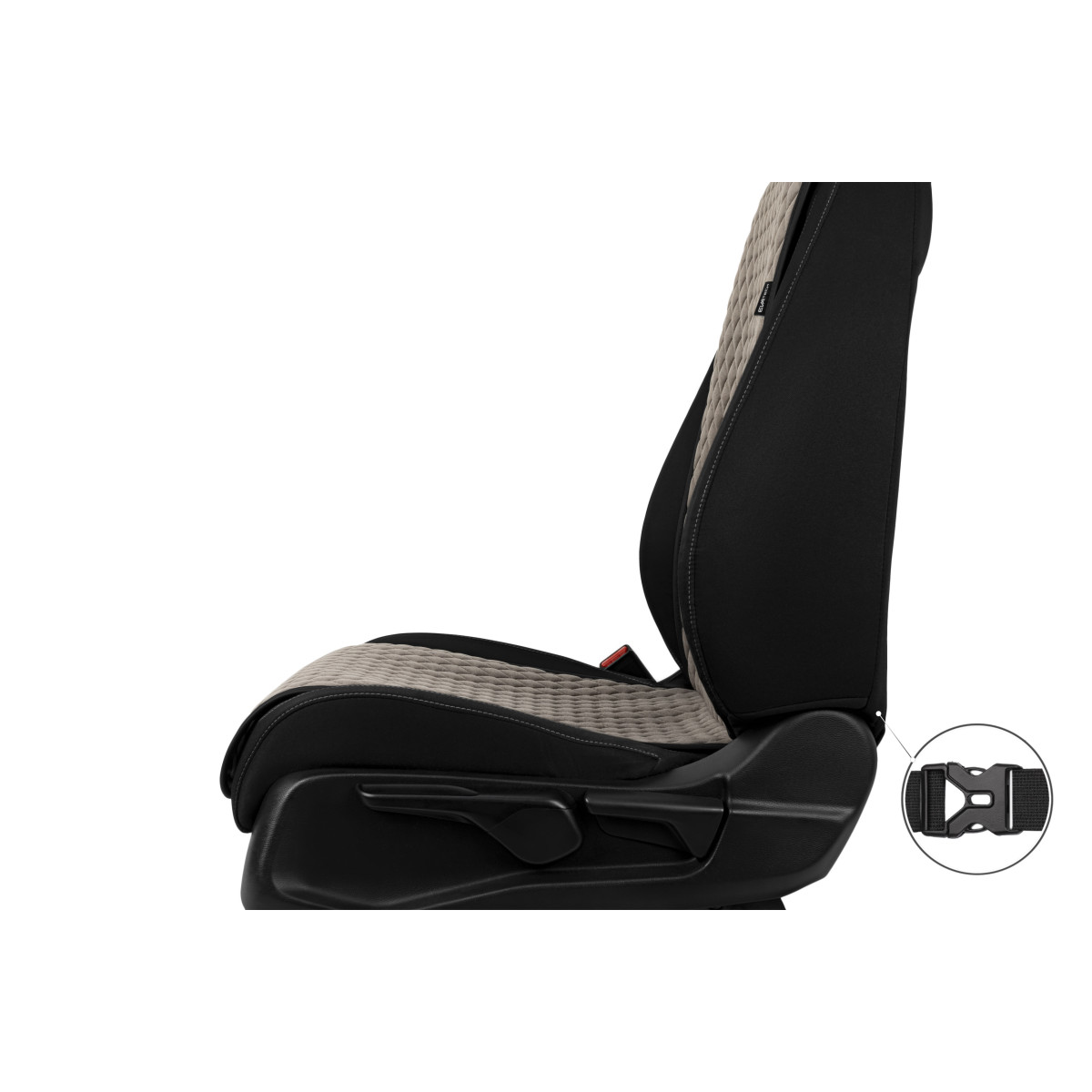 EVAtech Basic Seat Covers, 2 pcs - grey / black edges / gray stitches EVAtech Basic Seat Covers, 2 pcs - grey / black edges / gray stitches
