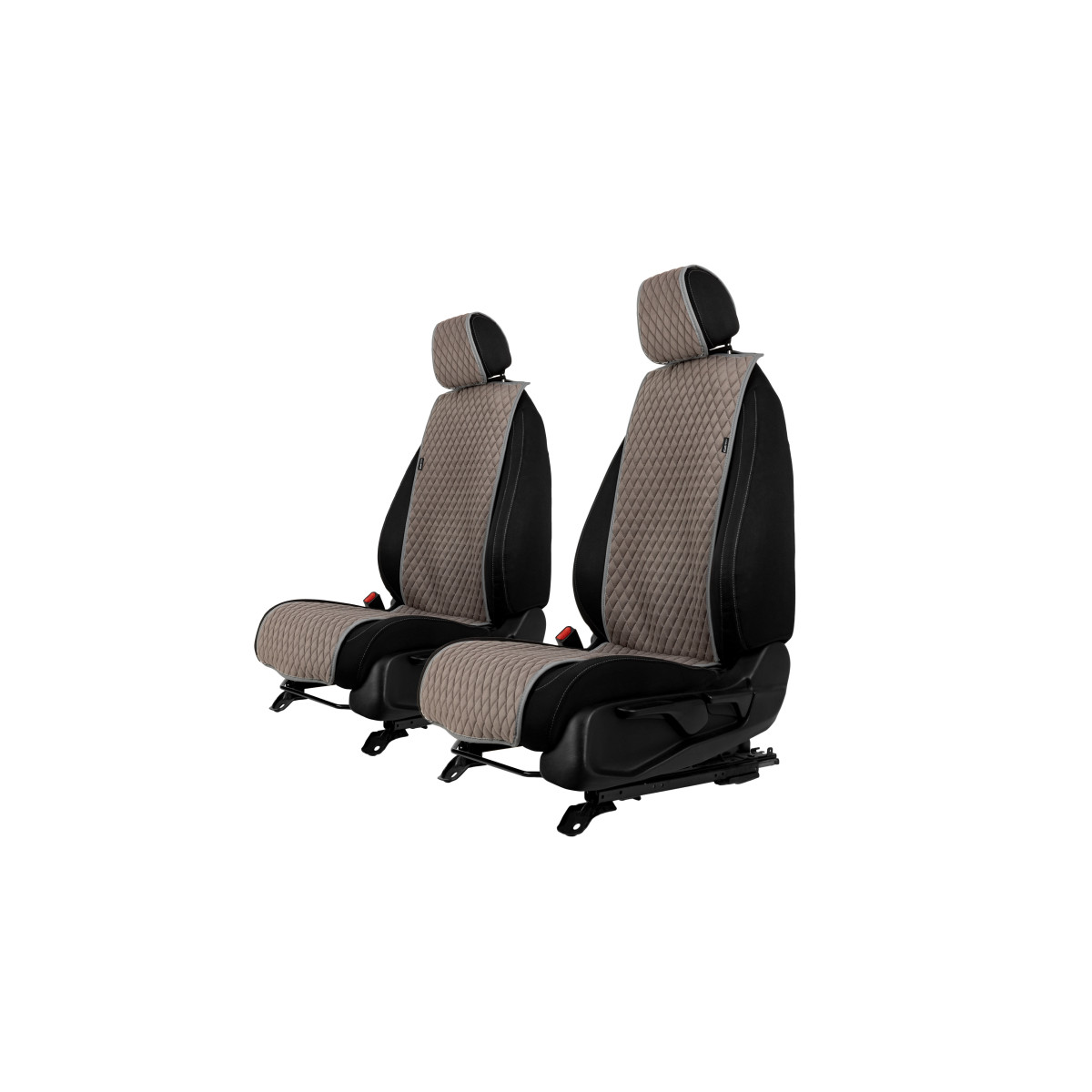 EVAtech Basic Seat Covers, 2 pcs - grey / gray edges / gray stitches EVAtech Basic Seat Covers, 2 pcs - grey / gray edges / gray stitches