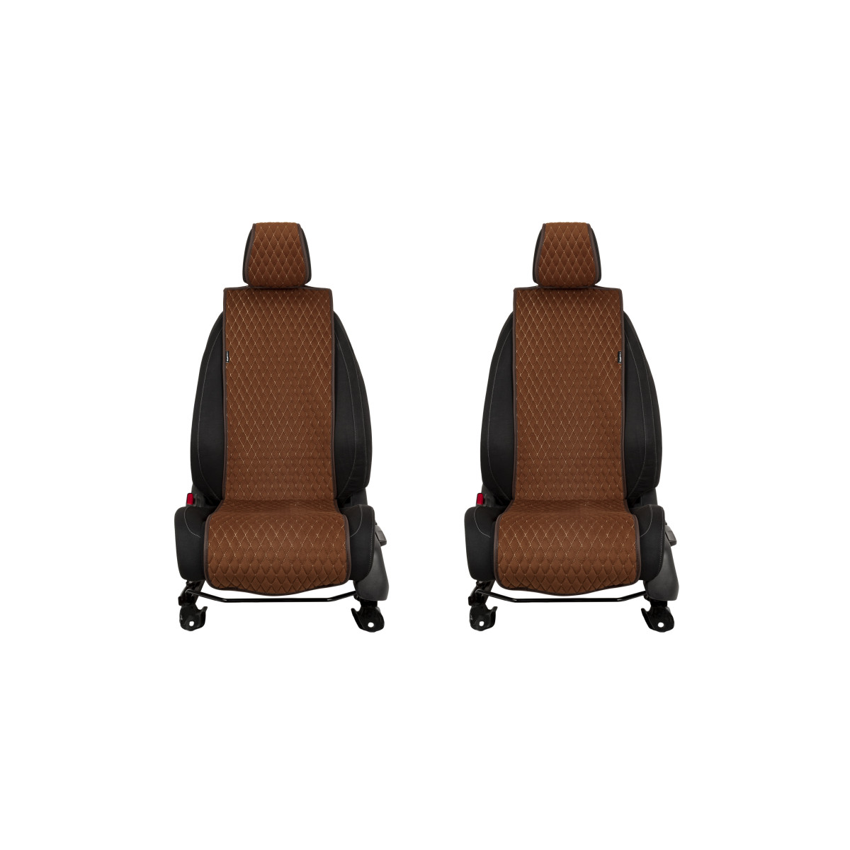 EVAtech Basic Seat Covers, 2 pcs - brown / brown edges / brown stitches EVAtech Basic Seat Covers, 2 pcs - brown / brown edges / brown stitches