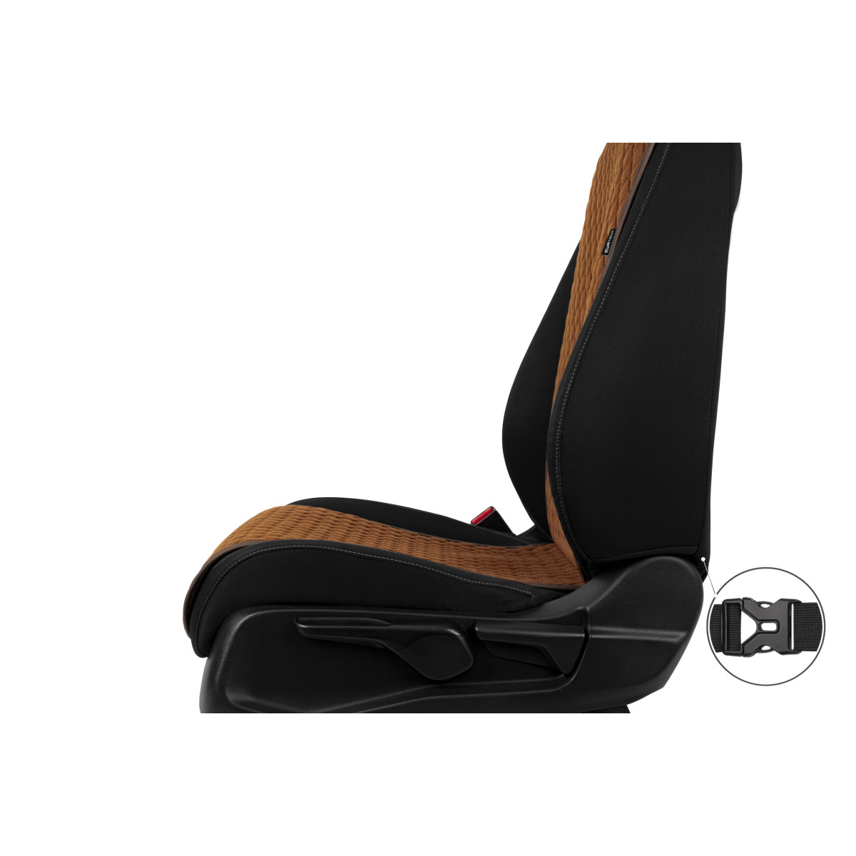 EVAtech Basic Seat Covers, 2 pcs - brown / brown edges / brown stitches EVAtech Basic Seat Covers, 2 pcs - brown / brown edges / brown stitches