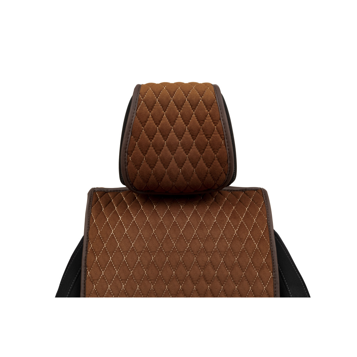 EVAtech Basic Seat Covers, 2 pcs - brown / brown edges / brown stitches EVAtech Basic Seat Covers, 2 pcs - brown / brown edges / brown stitches