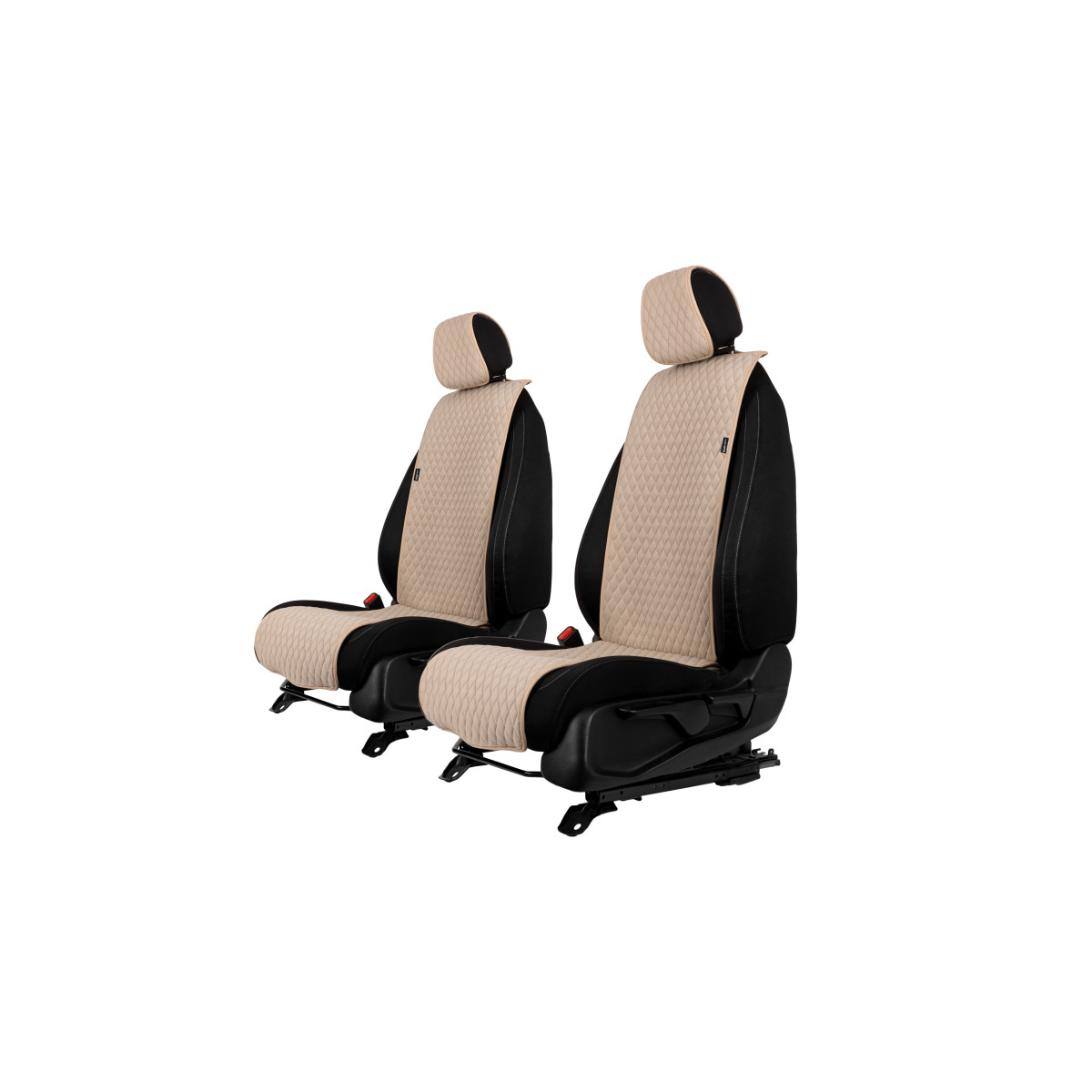 EVAtech Basic Seat Covers, 2 pcs - beige / beige edges / beige stitches