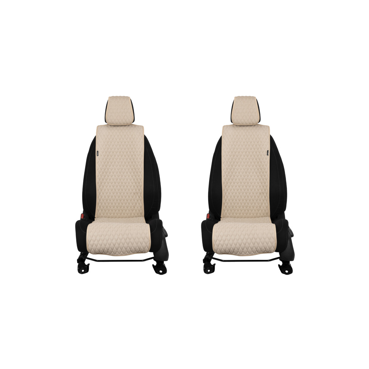 EVAtech Basic Seat Covers, 2 pcs - beige / beige edges / beige stitches