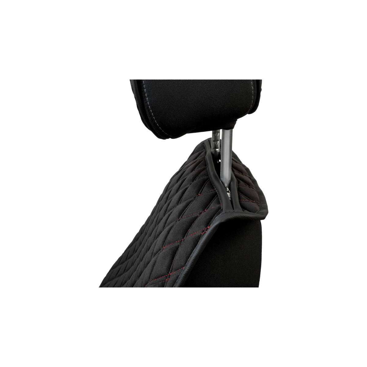 EVAtech PRO Seat Covers, 2 pcs - black / black edges / red stitches