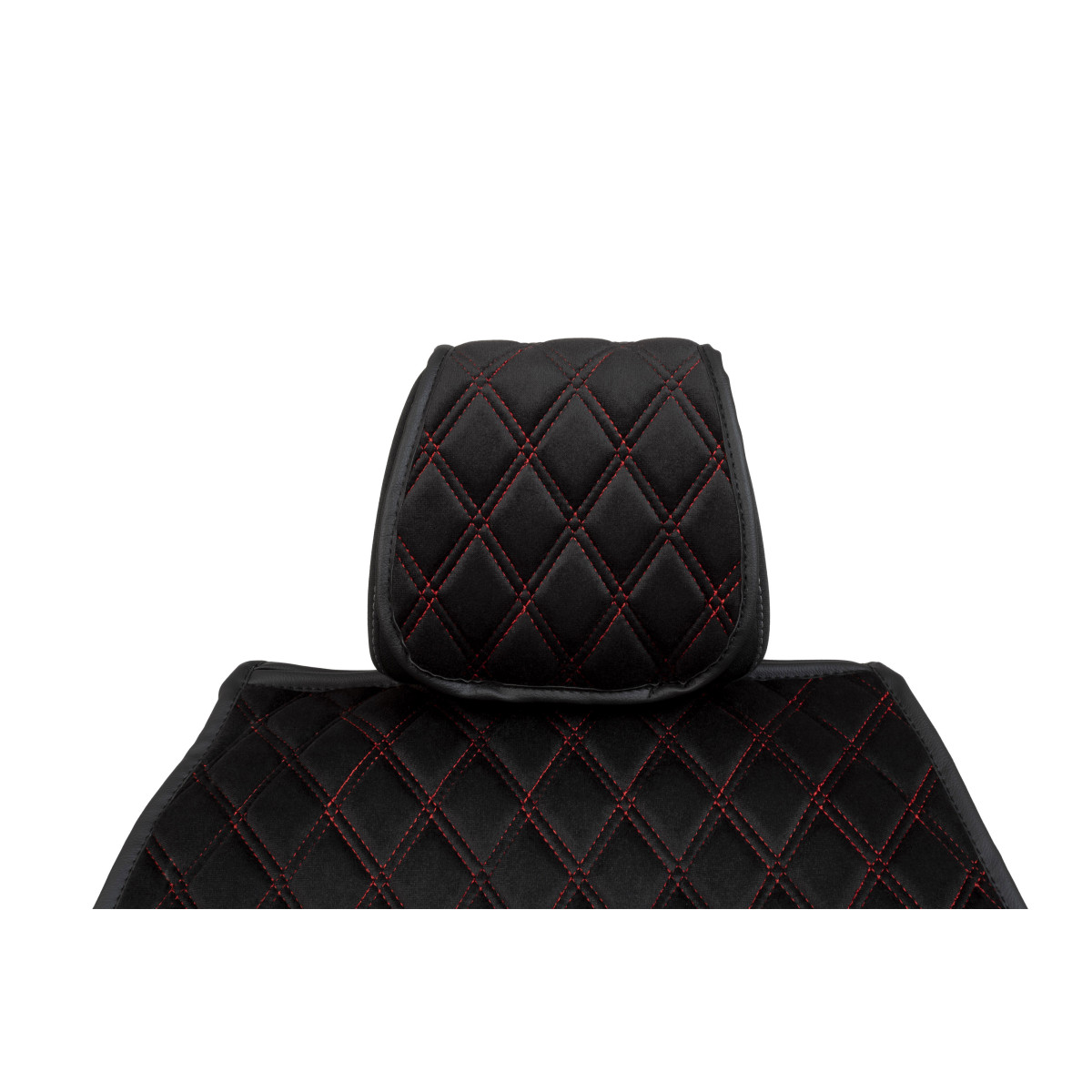 EVAtech PRO Seat Covers, 2 pcs - black / black edges / red stitches