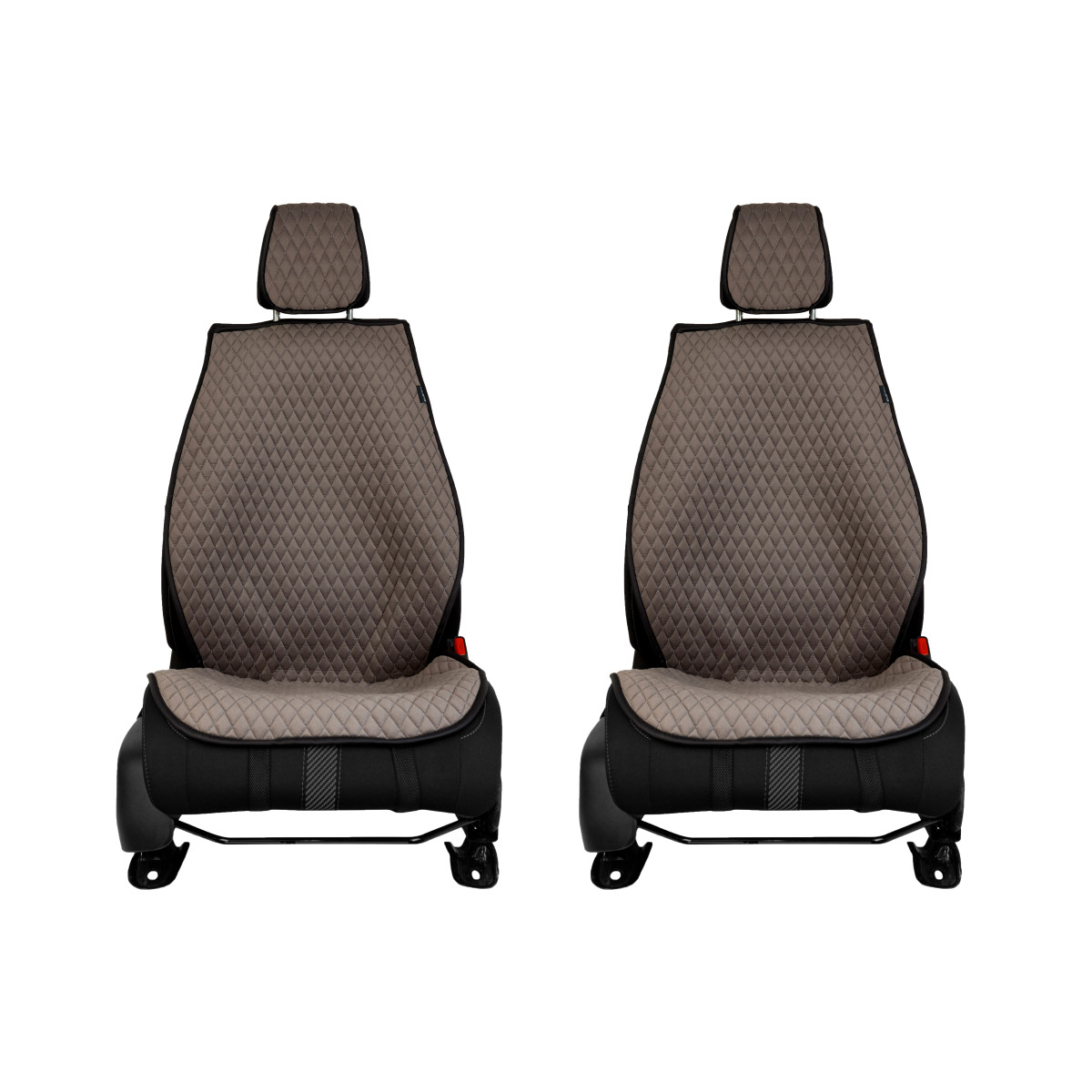 EVAtech PRO Seat Covers, 2 pcs -  grey / black edges / gray stitches