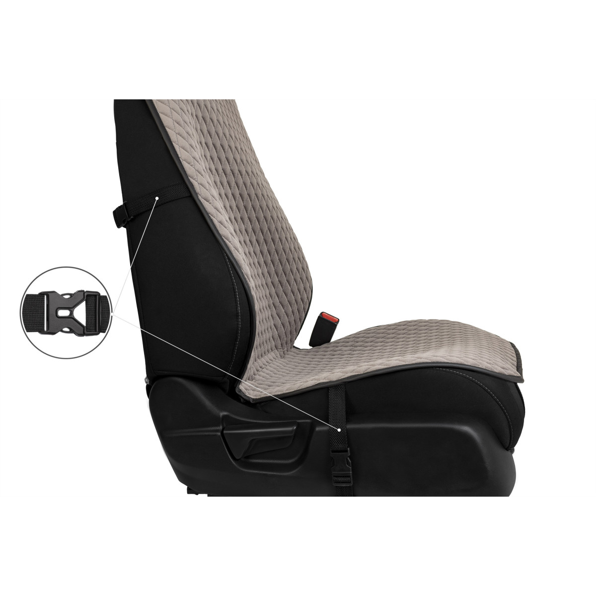 EVAtech PRO Seat Covers, 2 pcs -  grey / black edges / gray stitches