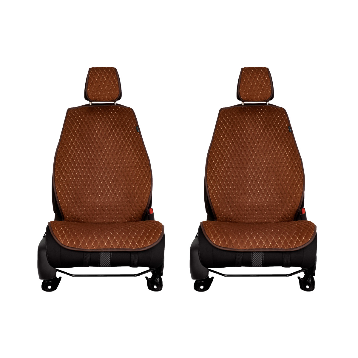 EVAtech PRO Seat Covers, 2 pcs - brown / brown edges / brown stitches