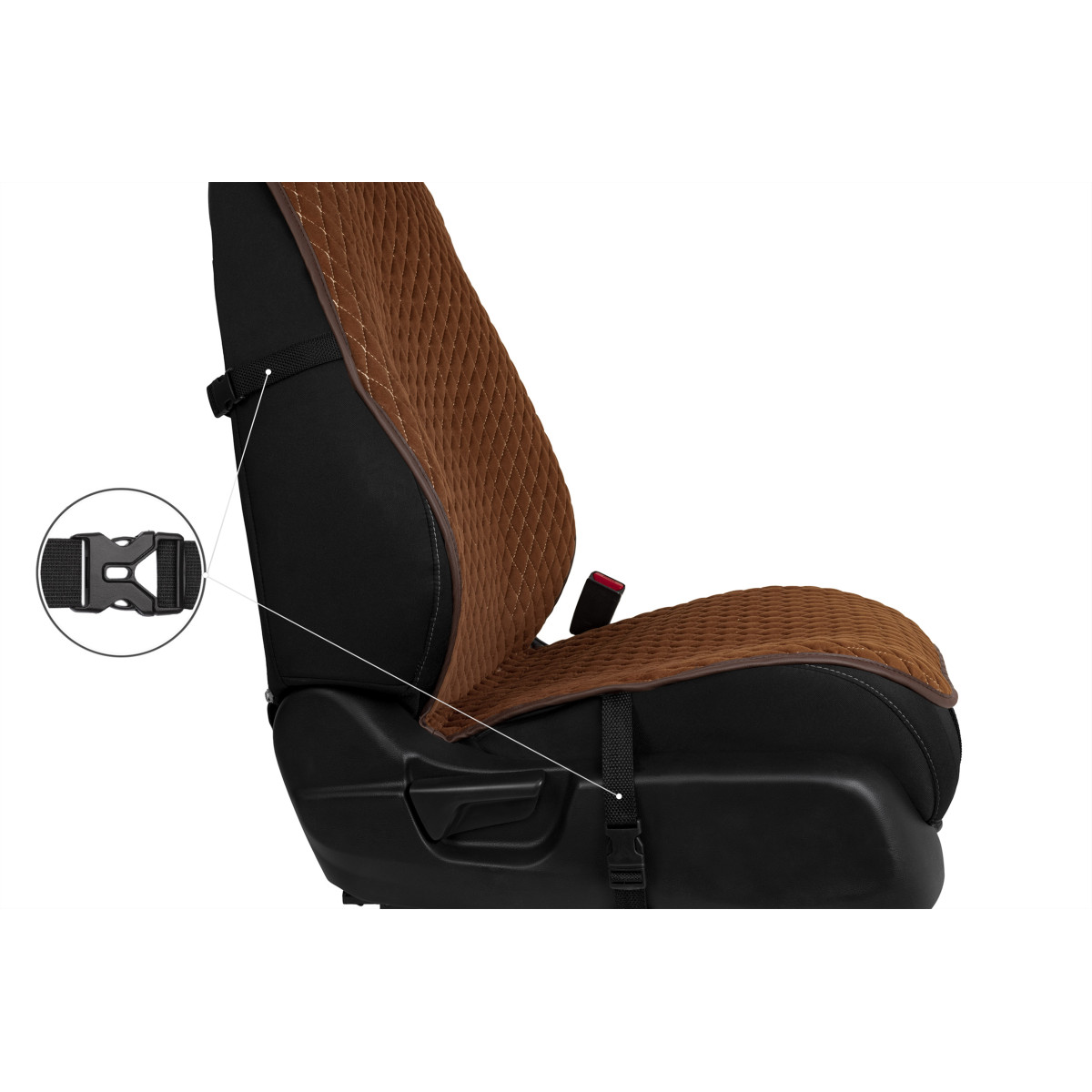 EVAtech PRO Seat Covers, 2 pcs - brown / brown edges / brown stitches