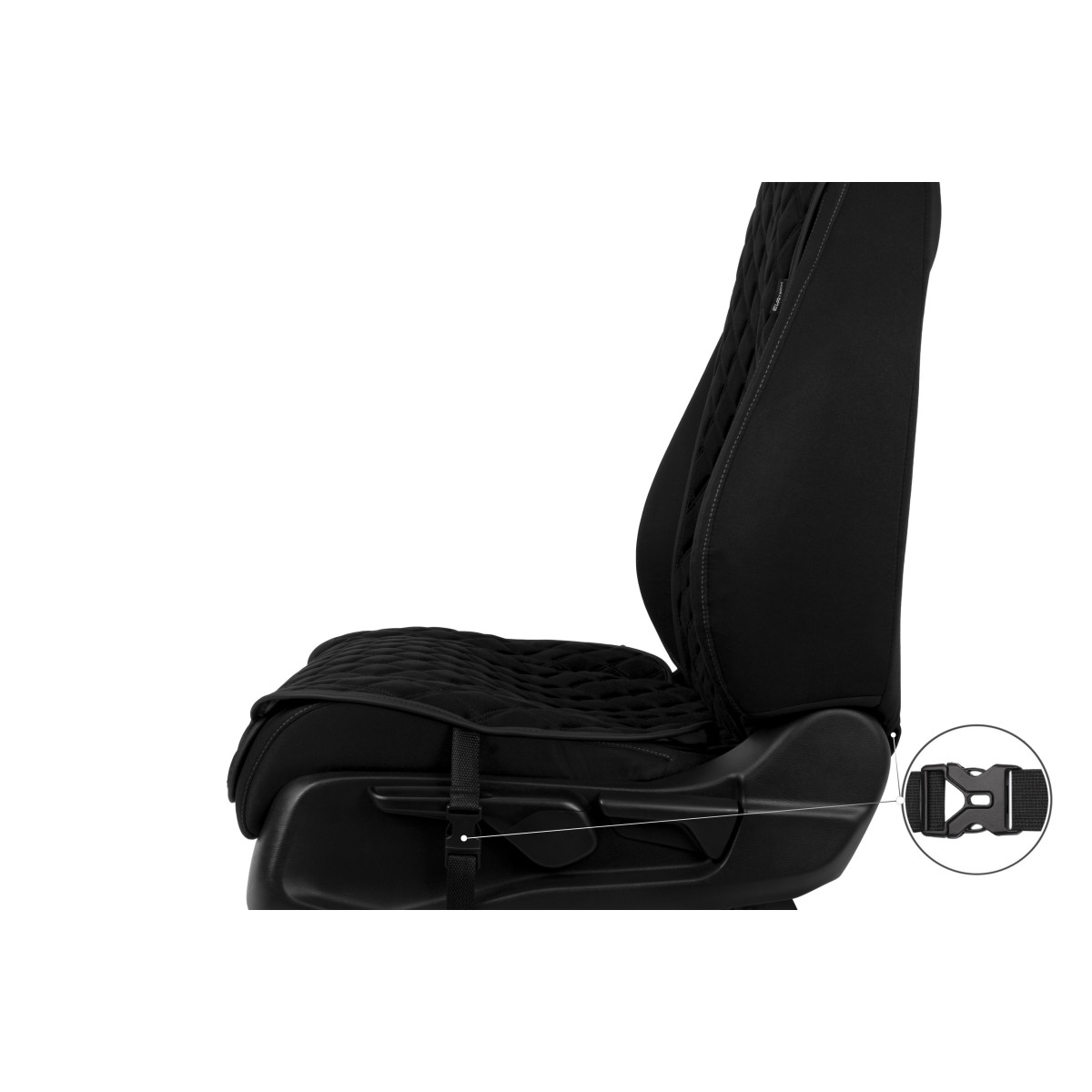 EVAtech Standard Seat Covers, 2 pcs - black / black edges / black stitches EVAtech Standard Seat Covers, 2 pcs - black / black edges / black stitches