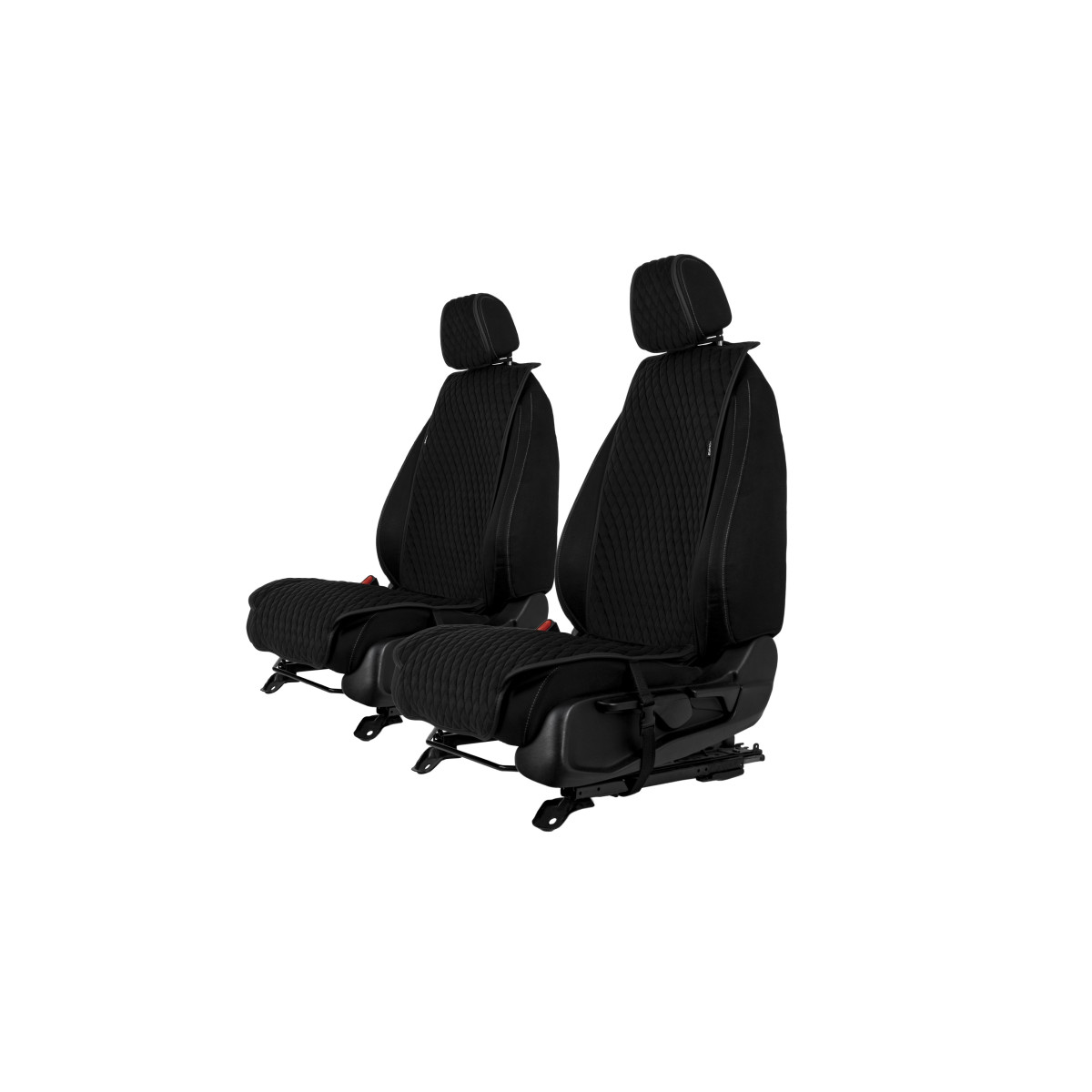 EVAtech Standard Seat Covers, 2 pcs - black / black edges / black stitches