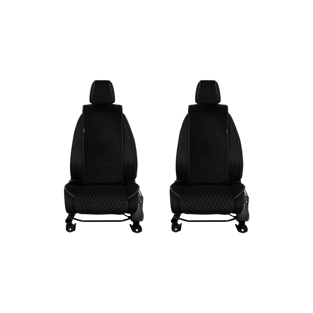 EVAtech Standard Seat Covers, 2 pcs - black / black edges / black stitches