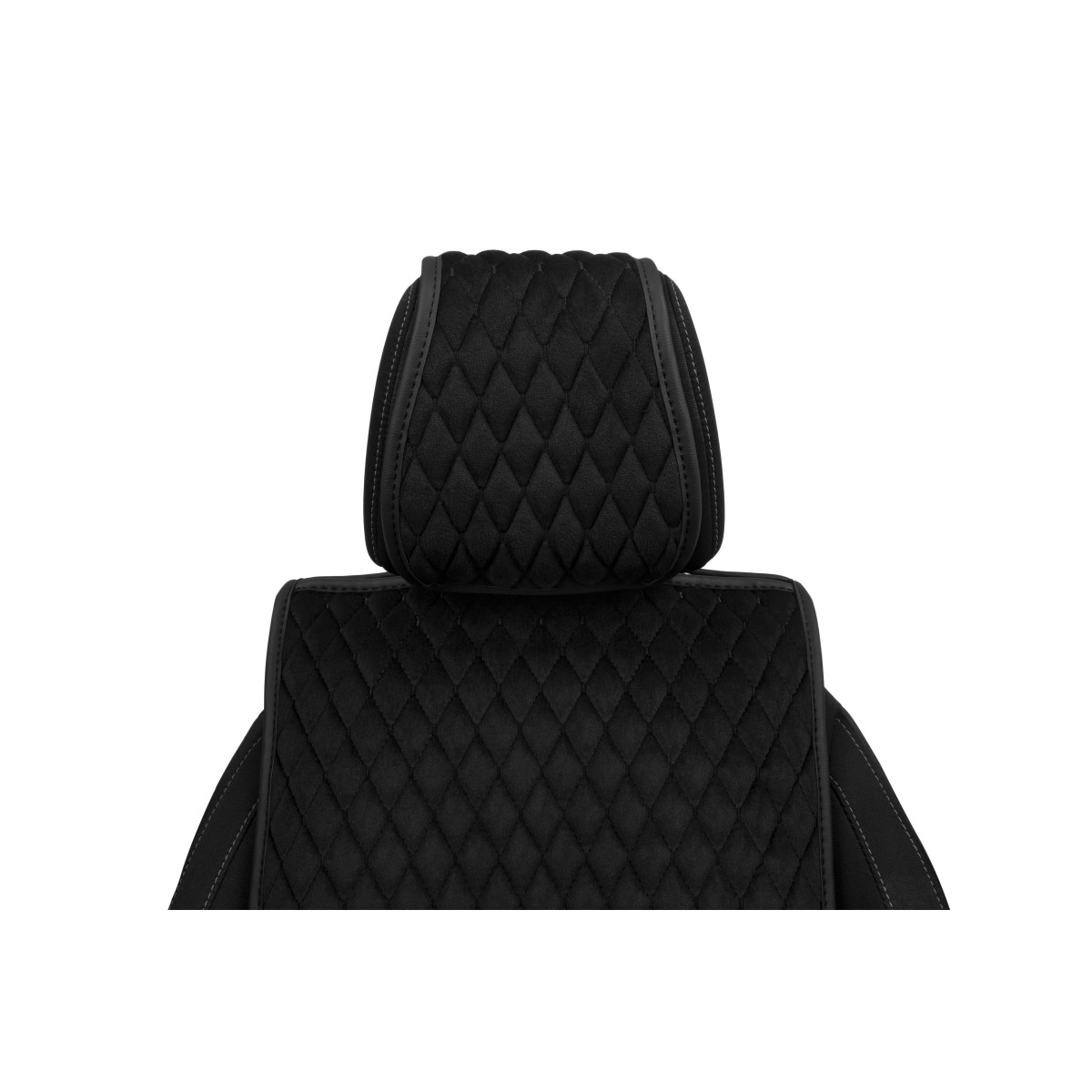 EVAtech Standard Seat Covers, 2 pcs - black / black edges / black stitches