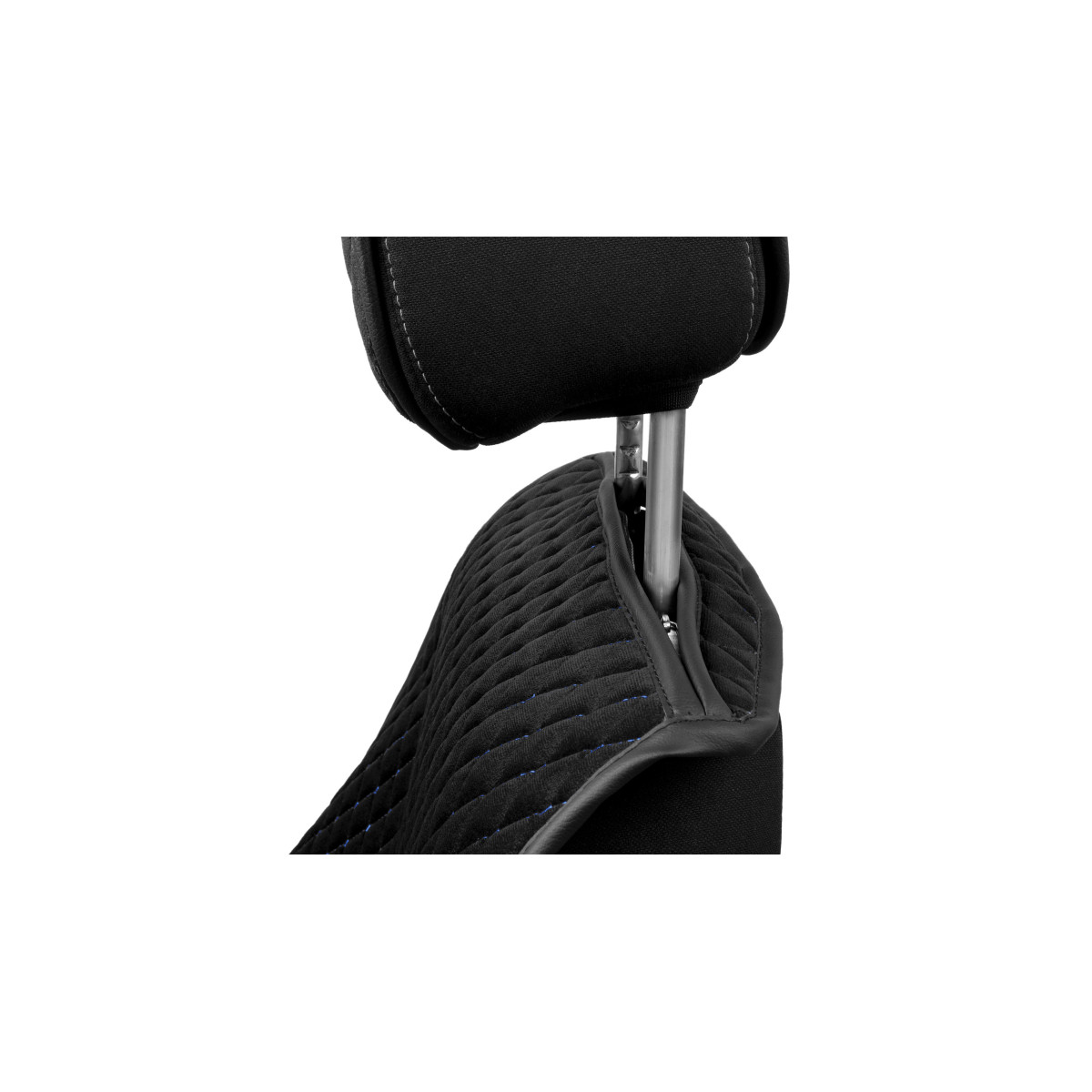 EVAtech Standard Seat Covers, 2 pcs - black / black edges / blue stitches
