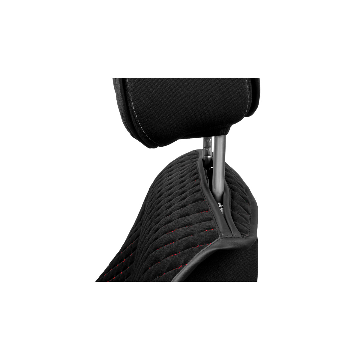 EVAtech Standard Seat Covers, 2 pcs - black / black edges / red stitches EVAtech Standard Seat Covers, 2 pcs - black / black edges / red stitches
