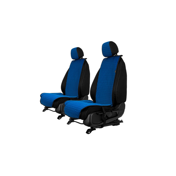 EVAtech Standard Seat Covers, 2 pcs - blue / black edges / blue stitches